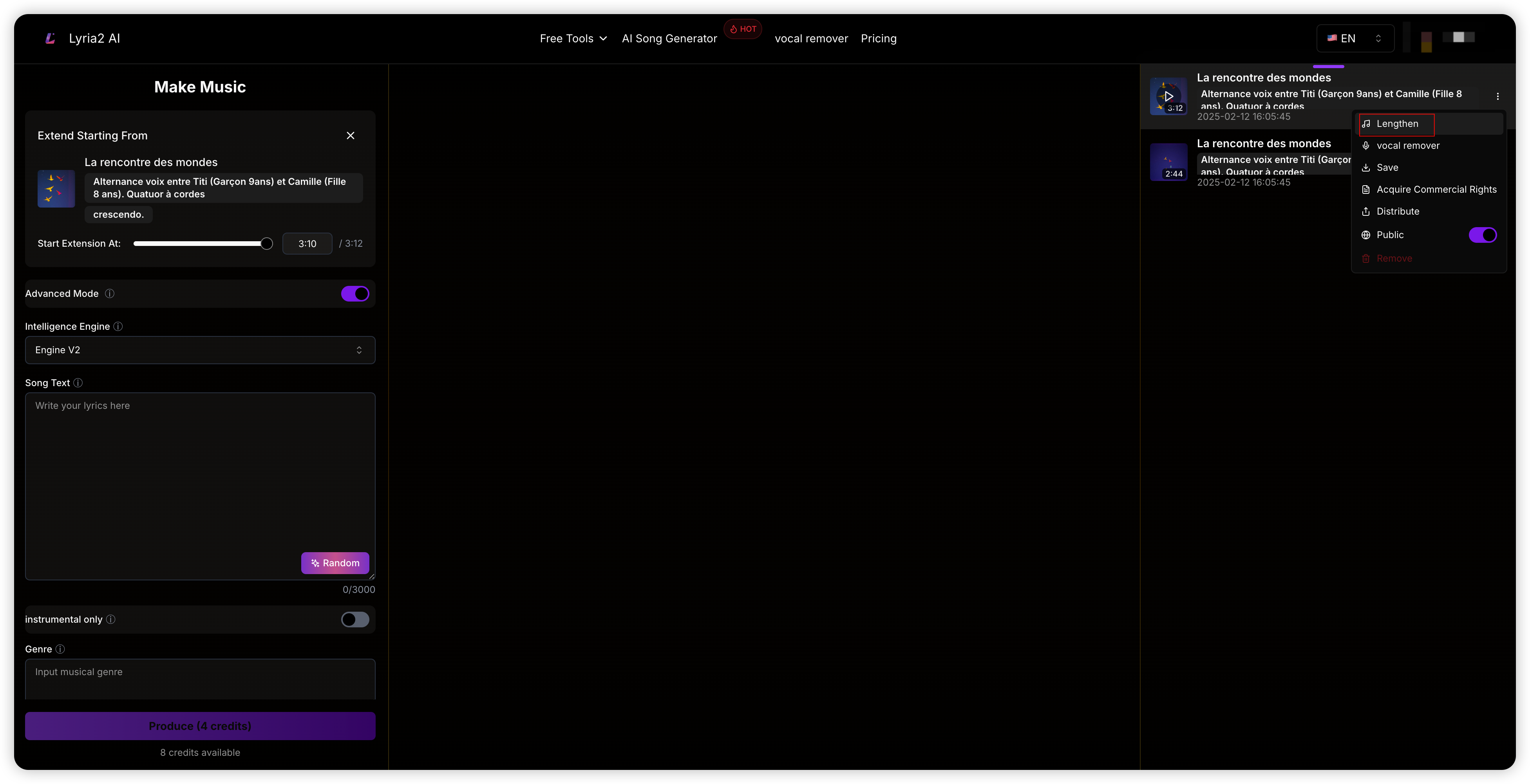 AI Music Extension