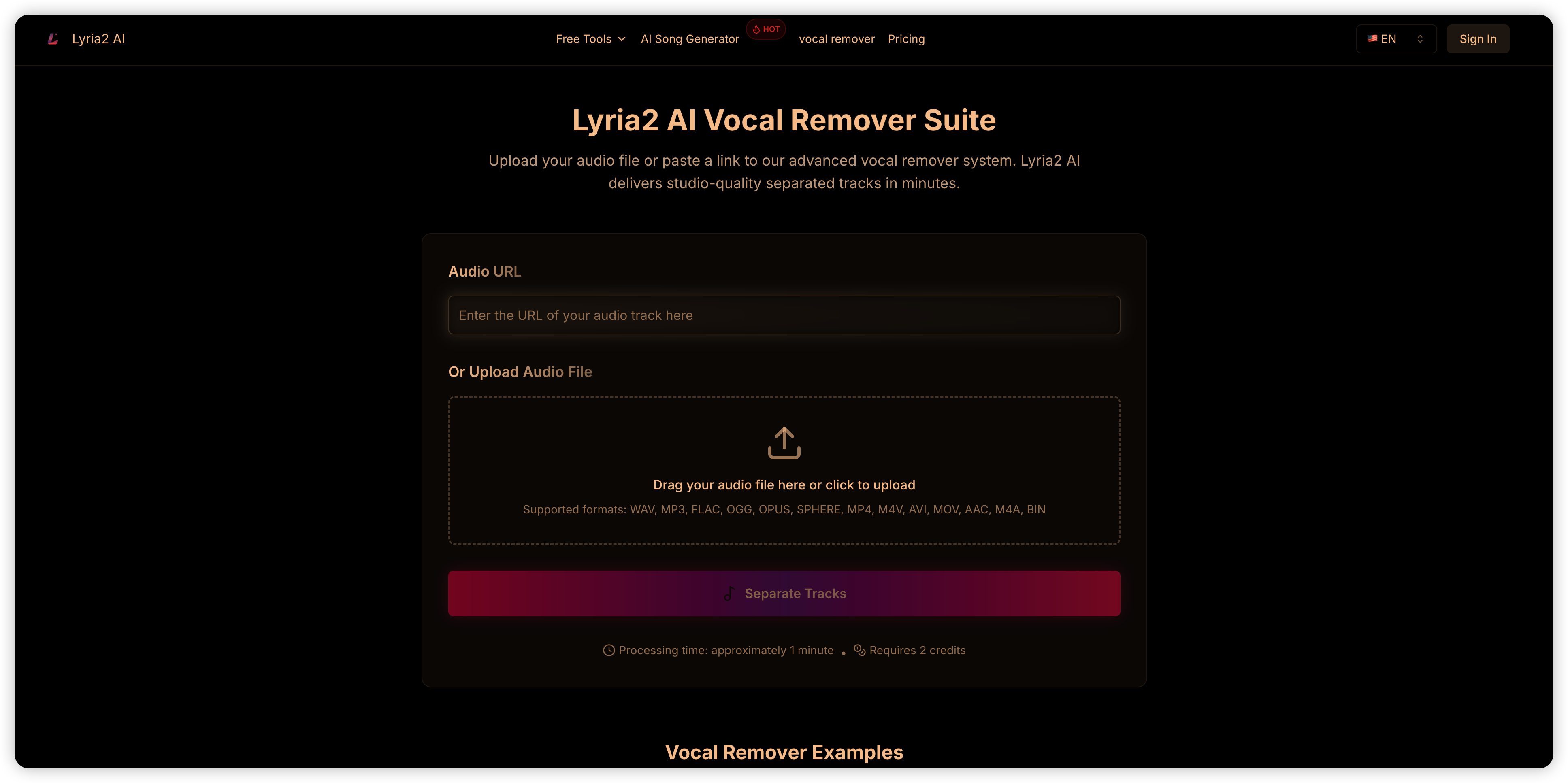 AI Vocal remover